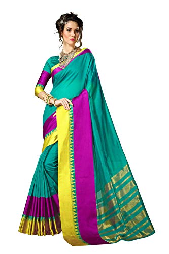 Peegli Saree Sari Indiani delle Donne Verdi Tessuti Seta di Arte del Cotone di Saree Indiani della Festa Nuziale