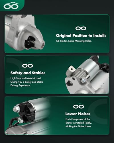 Image of SCITOO Starter Motor fit for Toyota for Sequoia 4.6L 2010-2012,for Toyota for Tundra 4.6L 2010-2019 Replacement Starter 19175