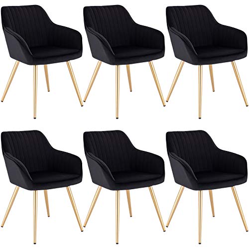 Set di 6 sedie da pranzo in microfibra con robuste gambe in metallo, colore: grigio chiaro+grigio scuro, per cucina, soggiorno e ufficio