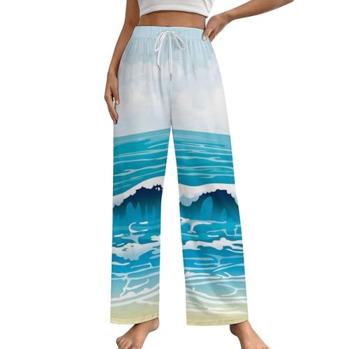 Bas de pyjama femme Vague Bleue idéal pour vos soirées cocooning