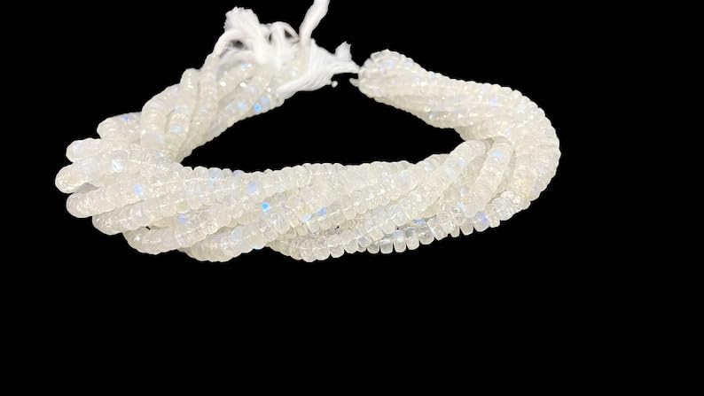 Naturalny kamień księżycowy rondelle fasetowane koraliki 5,5-6,5 mm 33 cm długi sznurek tworzenie biżuterii koraliki z kamieni szlachetnych do naszyjnika, bransoletki