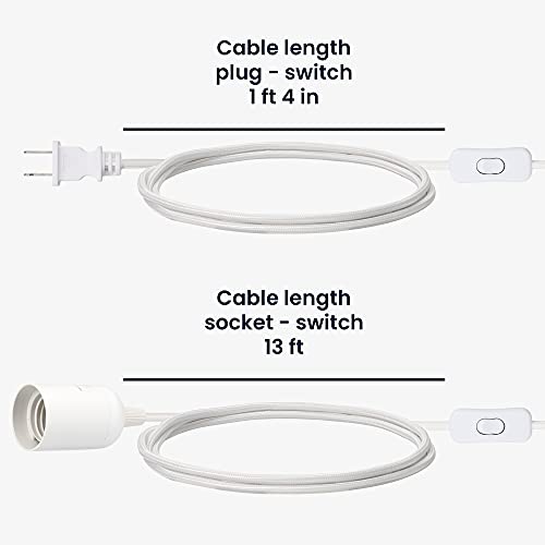 Kwmobile 52618.113.01 Plug-In Light Cord - 15Ft Long Fabric Pendant Lamp Cable thumb #4