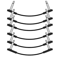 Donner Flache Patchkabel für Gitarreneffektpedale 6 Zoll Platzsparend Klarer Klang 1/4 TS Rechtwinklig 6er Pack