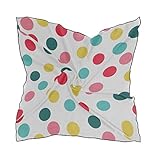 Soft Polyester Silk Womens Neckerchief Fashion Print Fashional Popular White Black Wave Point Hair...