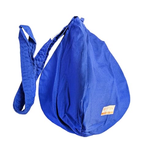 Image of Pure Cotton Chanting Bag or Gomukhi Japa Mala Bag or Cotton Bead Bag with Sakshi Mala Counter (Blue)