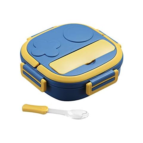 Lunch Box, Stainless Steel Insulated 2/3 Compartment Bento Box with Spoon, Leak Proof Durable Snack Container for Adult Children Boys Girls (Blue, 3 grids) Cover