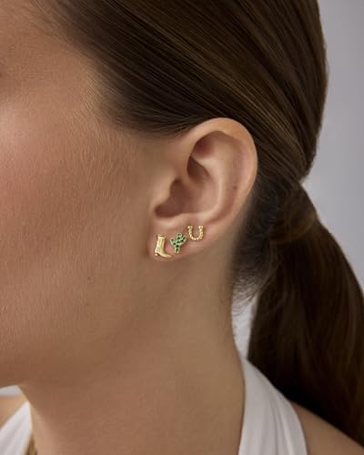 Image of PAVOI 14K Gold Plated Dainty Flat Back Earrings for Women, Piercing Studs