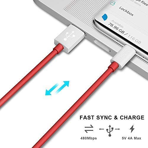 Image of 80W SUPERVOOC FAST CHARGING TYPE C CABLE COMPATIBLE WITH Oneplus, Oppo, Realme, Redmi, Xiaomi and Samsung Smartphones 1 METER USB A-C TYPE Cable | Supports Dash, Warp, Dart | Made in India Red