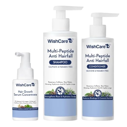 WishCare Hair Growth& Anti Hairfall Range with Serum, Shampoo & Conditioner - Combo Pack (30 ml + 250ml + 200ml)
