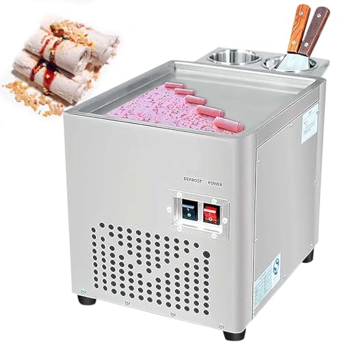 ExoticaBlend Gewerbliche Eisrollenmaschine, Maschine für frittierte Eisrollen, Einzelplatten-Eisrollenmaschine, Edelstahl-Eisrollenmaschine