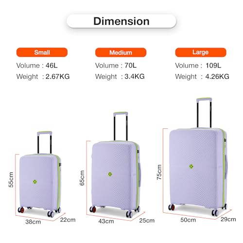 Image of Nasher Miles Bali Hard-Sided Polypropylene Check-in Luggage 28 inch | 75cm | 8 Wheels Large Trolley Bag for Travel | Suitcase (Grey)