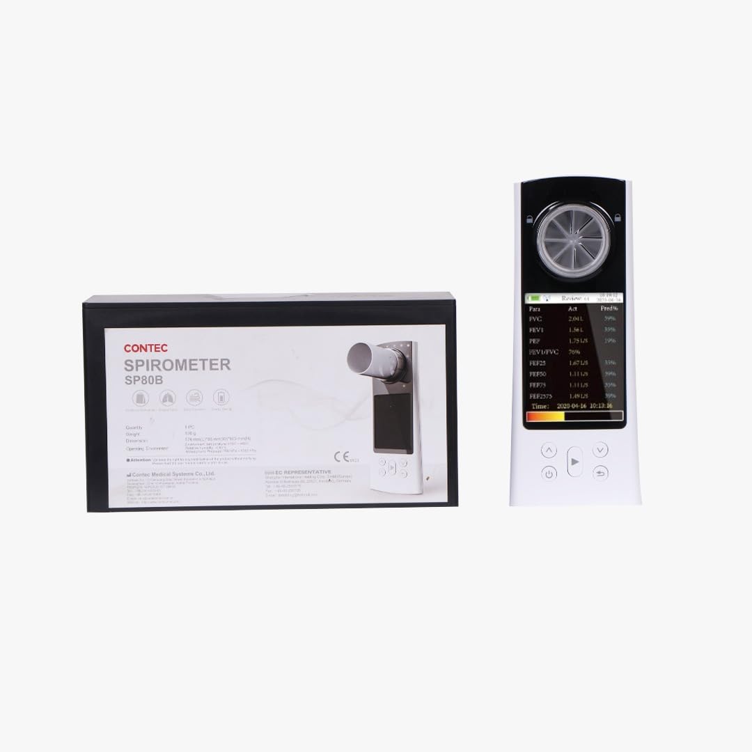 Dr Diaz SPIROMETER (SP-80B) | Digital Spirometer-Peak Flow Meter To Measure PEF, FEV1 And Respiratory Conditions For Asthma | SPIROMETER MACHINE | COPD, Smokers, Other Respiratory