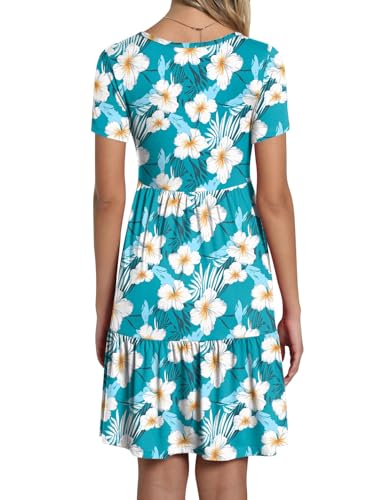 Image of TAOHUADAO 2026 Summer Dresses for Women Short Sleeve Ruffle Casual Sundress with Pockets