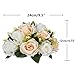 NUPTIO Artificial Flower Centerpieces for Tables: Peachy Champagne & White Flower Ball Arrangement for Wedding Party - 2 Pcs 9.5 Inch Diameter Floral Rose for Bridal Shower Decor