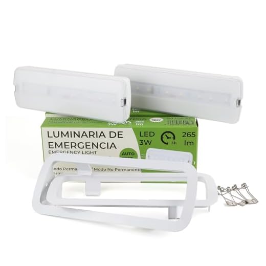 Alpinaluz Pack de 2 Luces de Emergencia LED 3W Autotest con Batería de Litio, Modos Permanente y No Permanente, Montaje Empotrado o Superficie, 265 lm, 6500K, 3 Horas de Autonomía pare Techo o Pared