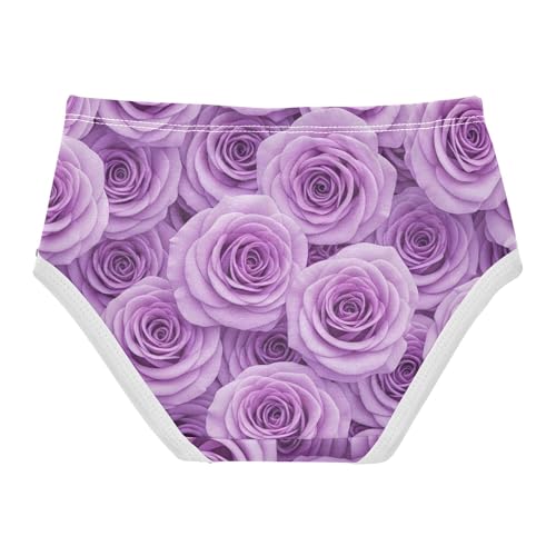 Artistic Toddler Girls Underwear 2t Cotton Girl Panties Cute Vivid Purple Floral Elegant Flowers Undies Kids Briefs2