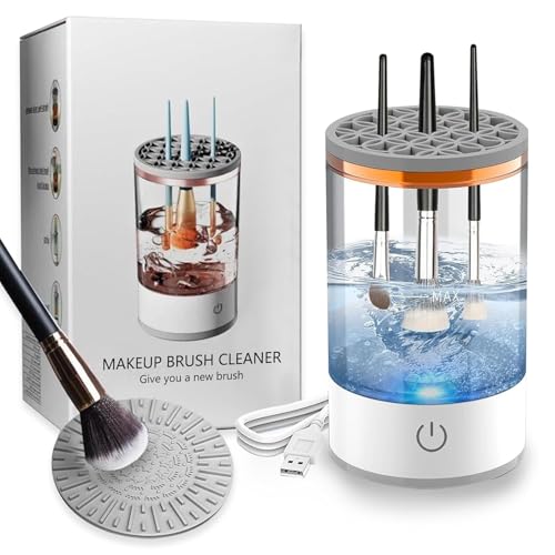 3-in-1Upgraded Electric Makeup Brushs Cleaner Xkimos Automatic Cosmetic Brush Cleaner with Brush Clean Mat Automatic Cosmetic Brush Cleaner for All Size Makeup Brushes Great Gifts For Wife Girlfriend