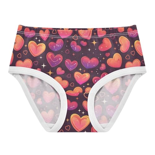 Wusikd Hearts Pink Girls' Underwear Cotton Orange Girls Briefs Soft Toddler Underwear 2T