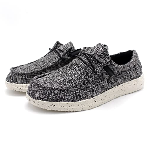 Mens Hola Canvas Upper Fashion Slip On Black Woolen Loafers