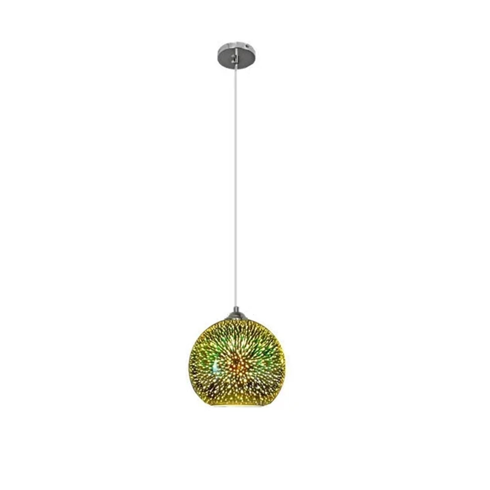 OLGyn Fireworks Light Lamp Modern Creativity Fireworks Pendant Lamp 3D Vision E27 Glass LED Colorful Bedroom Chandelier Café Bar Restaurant Mood Lights (Color : M Size 20cm, Size : Copper Body)