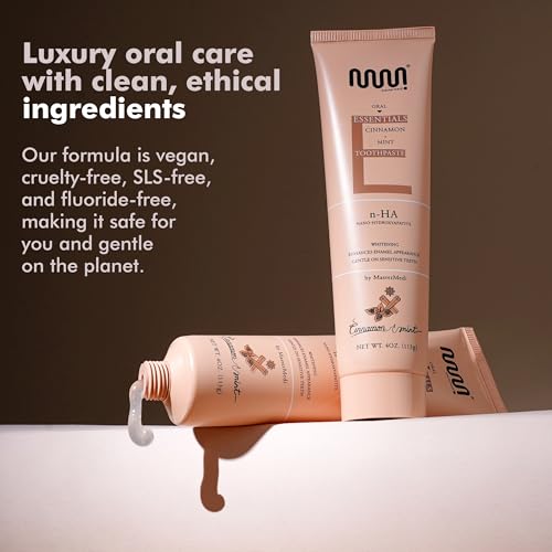 Image of MasterMedi Nano Hydroxyapatite Toothpaste with Xylitol - Fluoride & SLS Free, Remineralizing Formula for Whitening, Sensitive Teeth, Enamel Repair (Pack of 1 (Mint & Cinnamon))