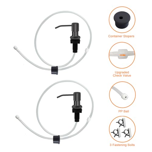 Image of Sink Soap Dispenser, Kichen Sink SoapDispenser, 47 inch Extension Tube kit, Under Sink Soap Dispenser Pump, No Need More Refills (Gray-2 Pack)