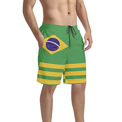 Poceacles Men's Quick Dry Drawstring Waist Beach Swim Trunks Board Shorts with Pocket, Summer Bathing Suits