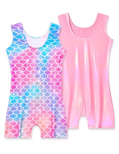 Image of 2 Pack Leotard for Girls Gymnastics Sparkly Sleeveless Unitards