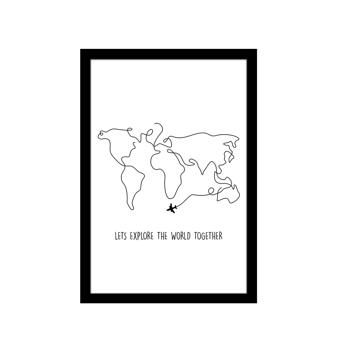 Buy Ritwikas Minimal Abstract Wall Art Of World Line Art With Frame for