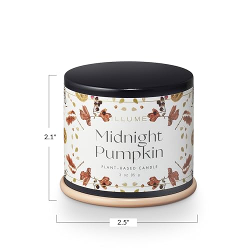 Image of Illume Noble Holiday Collection Midnight Pumpkin Demi Vanity Tin Candle, 3 oz