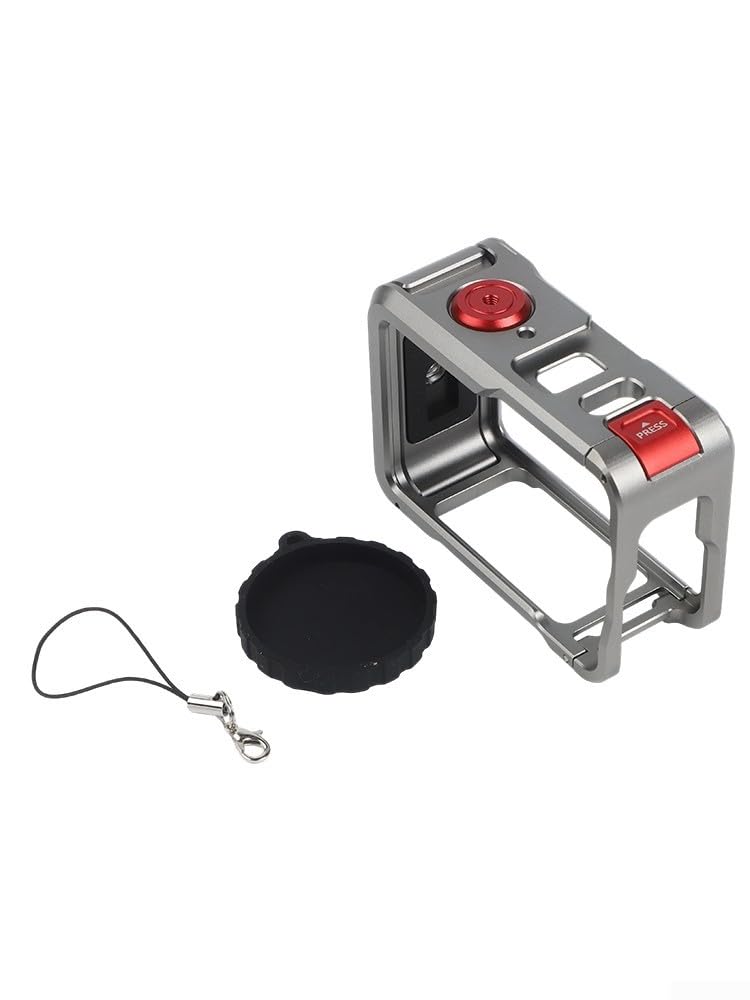 Aluminiowa klatka do DJI do osmo Action 6, metalowa rama ochronna z podwójnym otwieraniem, lekka obudowa z ochroną obiektywu do zdjęć na świeżym powietrzu, czarna