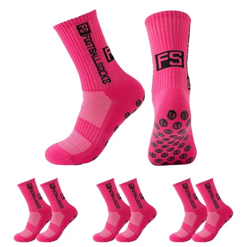 WoRuyKot 3 Paires Chaussettes Antidérapantes Foot, Chaussettes Antidérapantes Homme,Chaussettes De Football Antidérapantes, Grip Socks, Chaussettes Unisexes De...