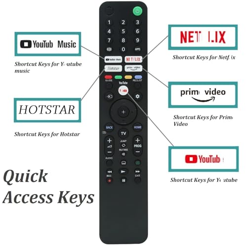 Image of ZIEVA Compatible with Sony Bravia Smart Tv Remote - Without Voice -Hot Keys Netfix,Prim Videos, Y0Utube Music, Go0Gle Play, Hotstar and Y0Utube Use for LCD LED OLED QLED UHD 4K (RM - 1690)