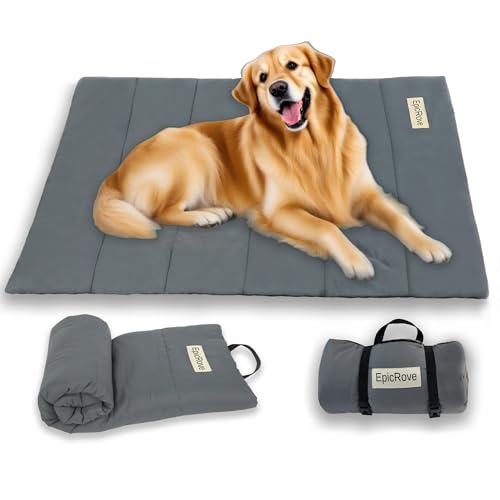 EpicRove Tappetino per Cani Impermeabile e Imbottito (110 × 68 cm) – Antiscivolo, Resistente ai Morsi, Lavabile in Lavatrice, Pieghevole – per Interni ed Esterni