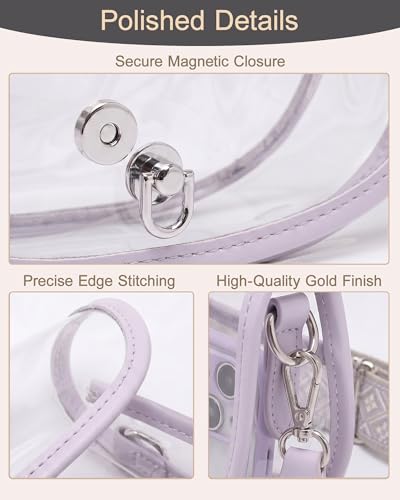 Image of Wuflyover Clear Bag for Stadium Events, Clear Purse Crossbody Bag for Women