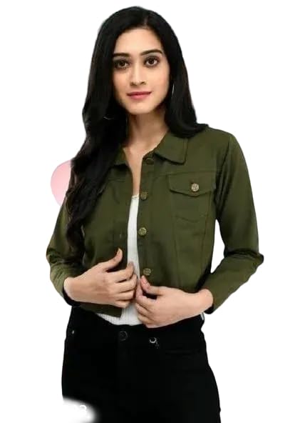 Women’s Casual Full Sleeves Buttoned Solid Denim Jacket-picture-39