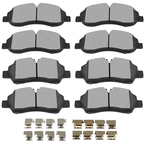 SCITOO Front Rear Disc Brake Pad Set 8PCS w/Hardware Fit For Ford For Transit/For Transit-150 / For Transit-250 / For Transit-350 / For Transit-350 HD