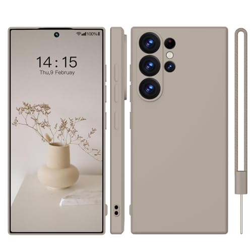 WXX für Samsung Galaxy S24 Ultra Hülle Silikon Case Dünn Slim mit Microfiber Kratzfeste Rundumschutz Case Hülle für Samsung Galaxy S24 Ultra 6.8 Titanium Grau