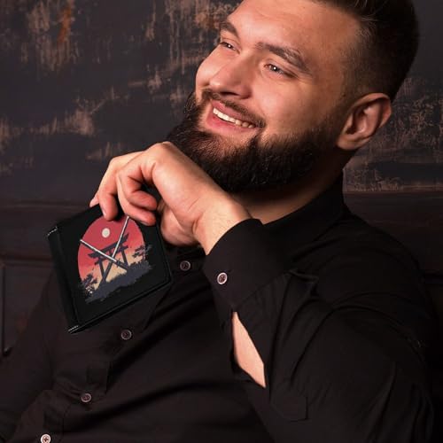 Samurai Katana Tori Gate Fashion Bifold Wallets for Men Women Slim & Thin Credit Card Holder Wallet Purse4