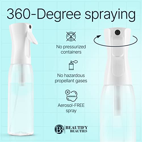 Image of BeautifyBeauties Hair Spray Bottle - Ultra Fine Continuous Water Mister for Hairstyling, Cleaning, Plants, Misting & Skin Care (Black, 10.1 Ounces)