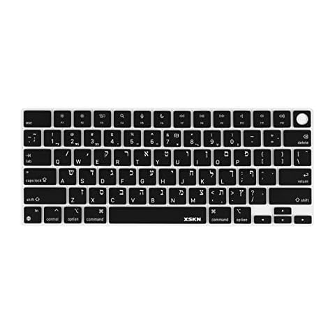 XSKN Hebrew US Version Silicone Keyboard Cover Skin for 2022-2024 MacBook Pro 14.2" 16.2" MacBook Air 13.6" 15.3" and Touch ID A2442 A2779 A2918 A2992 A2485 A2780 A2991 A2681 A3113 A2941 A3114 Cover