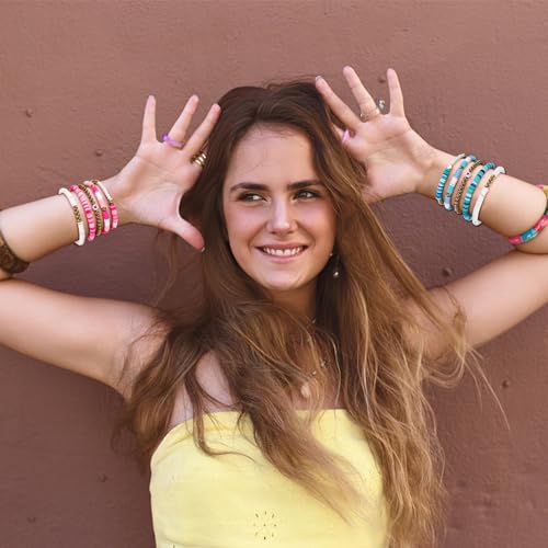 Image of Friendship Bracelet, Charm Bracelet, Beaded Bracelets, 10Pcs Sweet Bracelet Reputation 1989 Bracelet Bohemian Layering Bracelets Set for Erase Music Beach for Fans Jewelry Gifts（Pink+Blue）
