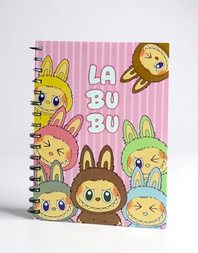 Image of LABUBU Pink Cute Spiral Diary - A5 Notebook for Kids Girls | Aesthetic Journal Book with Ruled 200 Pages | 80 GSM | Small Notebook Diary for School | Journaling Diaries | Notes & Gift