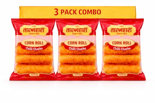 Image of Corn Roll Thai Chilli (3 Pack of 90g) Spicy Pola Snacks | Corn Puff Corn Balls | Spicy Pola Snack for Anytime Snacking Snacks Combo 90s Nawabi Pola Namkeen