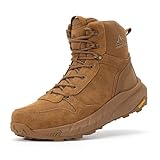 NORTIV 8 Men's Military Tactical Boot Lightweight Comfortable Boots for Work All Day Side Zipper Motorcycle Combat Hiking Boots Metrostrike(8-9 Inches),Size 8.5,Coyote Suede