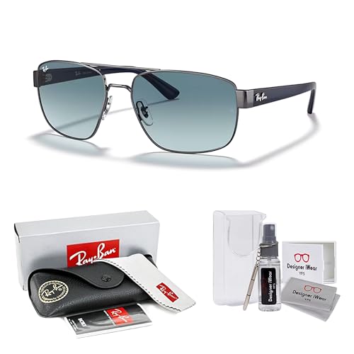 Ray-Ban RB3663 Rectangle Sunglasses for Men +BUNDLE with ACCESSORY EYEWEAR KIT2
