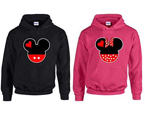 Couple Matching Mickey & Minnie Head SVG Hoodies