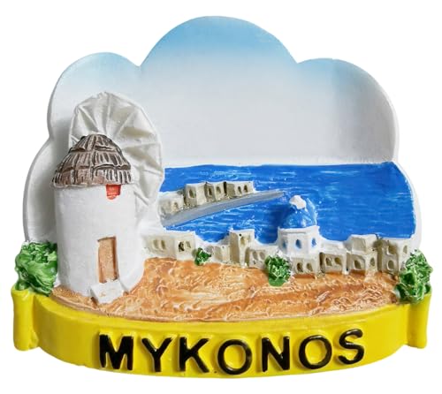 Imán decorativo de refrigerador Mykonos Grecia souvenir