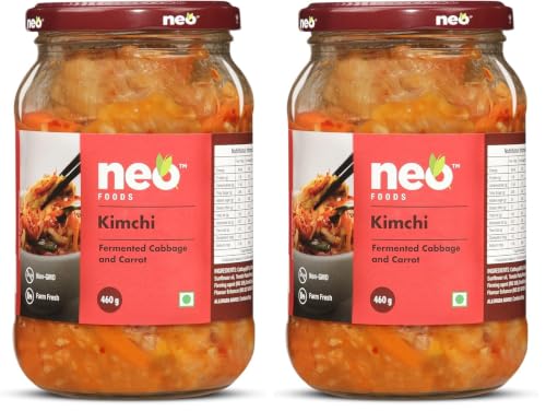 Image of Neo Kimchi I Fermented Indian Cabbage & Carrot 460g I 100% Plant Based I Made in India I Ready to Eat Pickle I Healthy Food I Enjoy with Ramen Noodles, Kimchi Noodle, Korean Rice & Snacks I Probiotic-Rich Side Dish I 460g