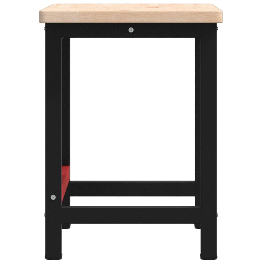 vidaXL Banco Lavoro 100x60x83 cm Legno Massello Rovere Rettangolare, tavolo da lavoro, postazione da lavoro, banco da lavoro in metallo